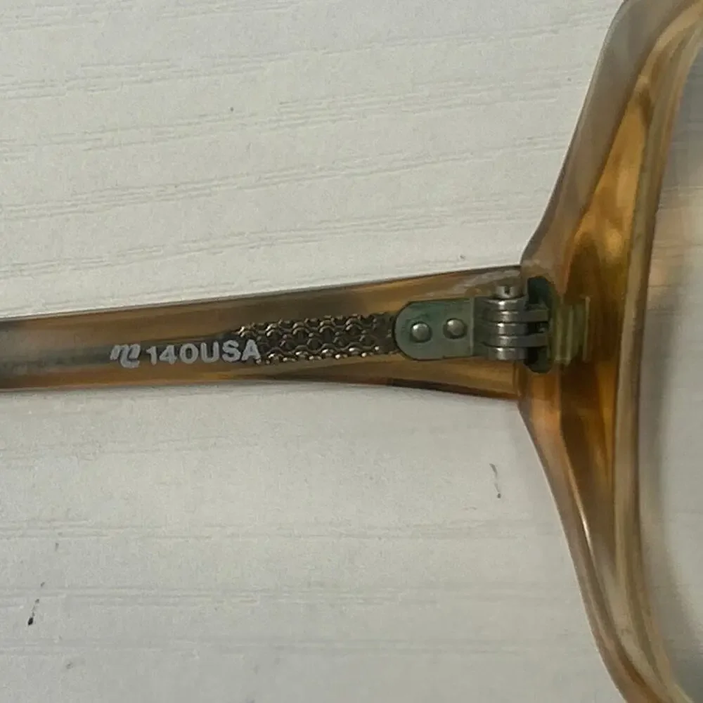 Vintage Translucent Amber Eye Glass Frames70’s-80’s, Oversized 54 17 140, USA